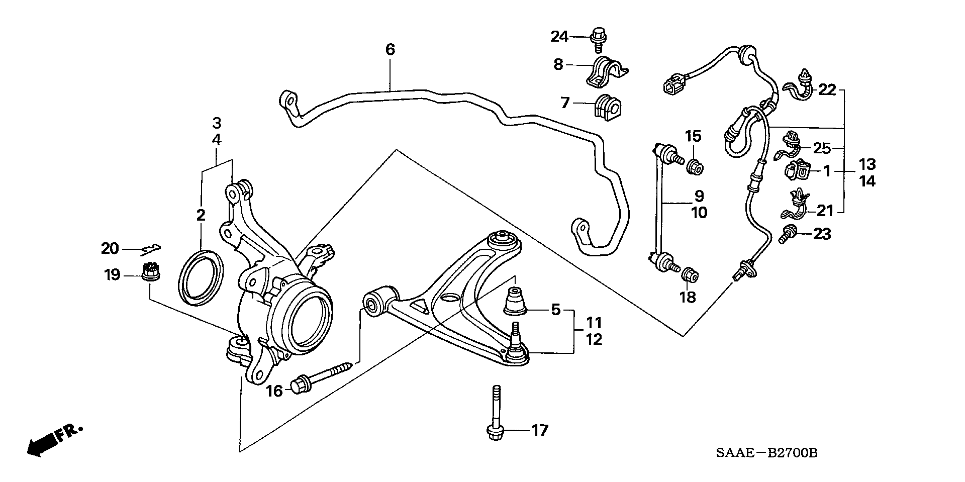 Honda 51350-SAA-E11 - Neatkarīgās balstiekārtas svira, Riteņa piekare ps1.lv