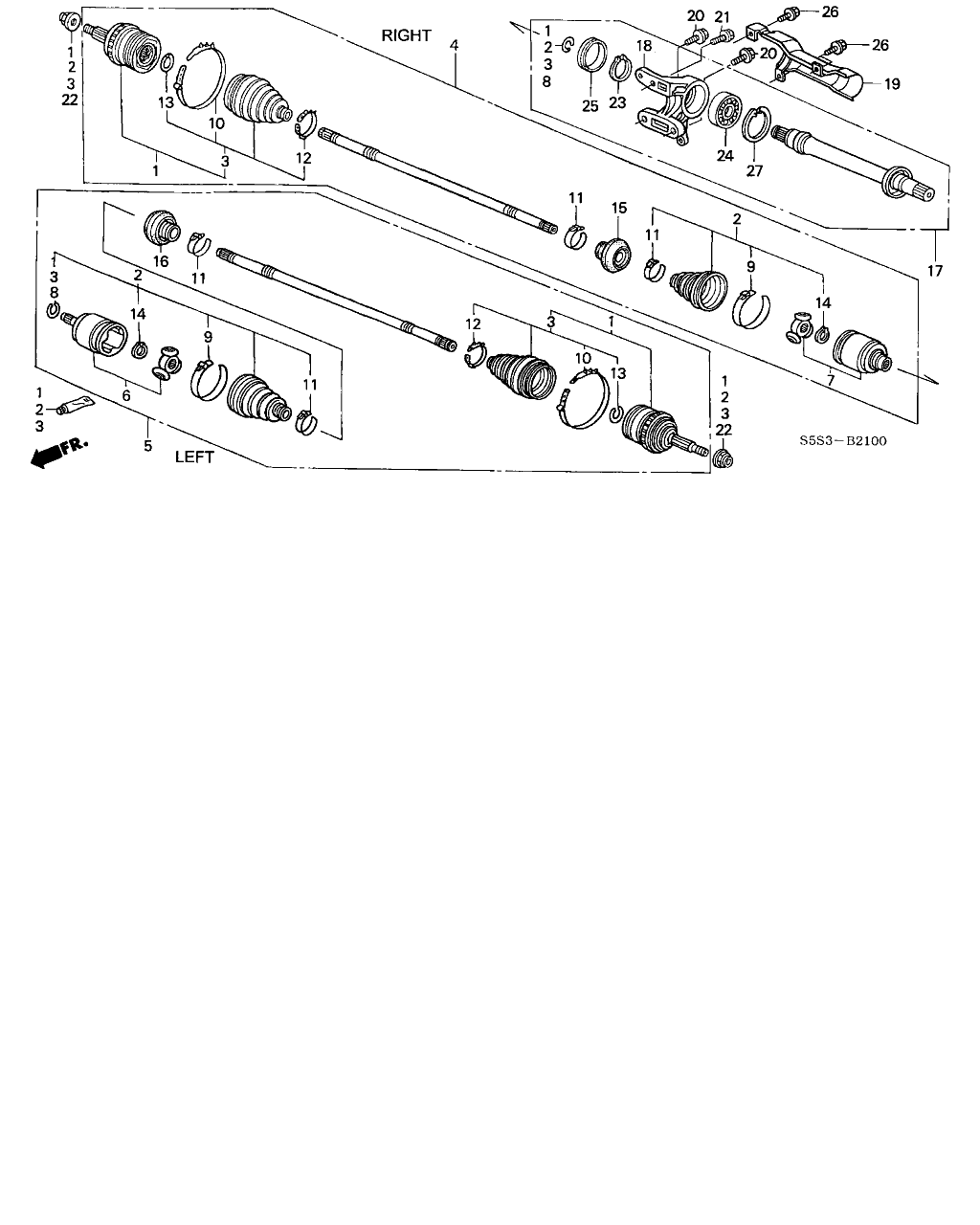 Honda 44306-S5T-A50 - Šarnīru komplekts, Piedziņas vārpsta ps1.lv