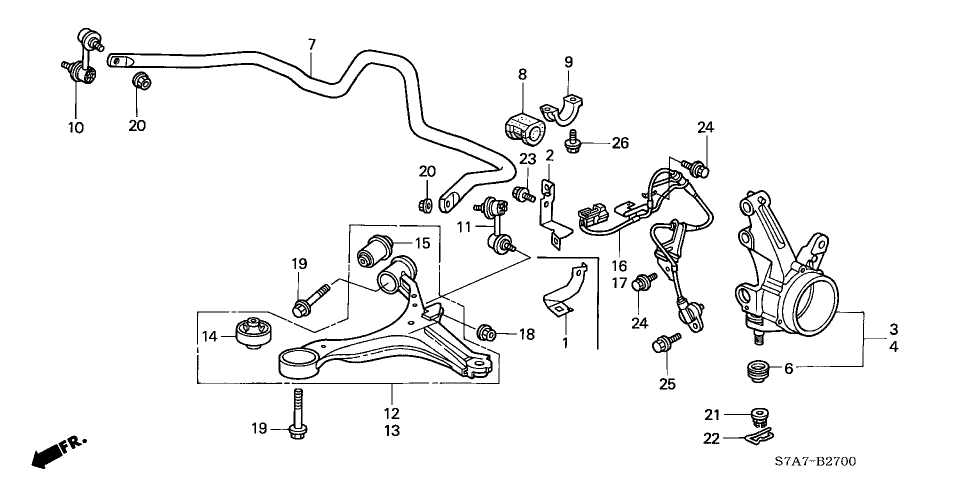 Honda 51210-S7A-020 - Balst / Virzošais šarnīrs ps1.lv