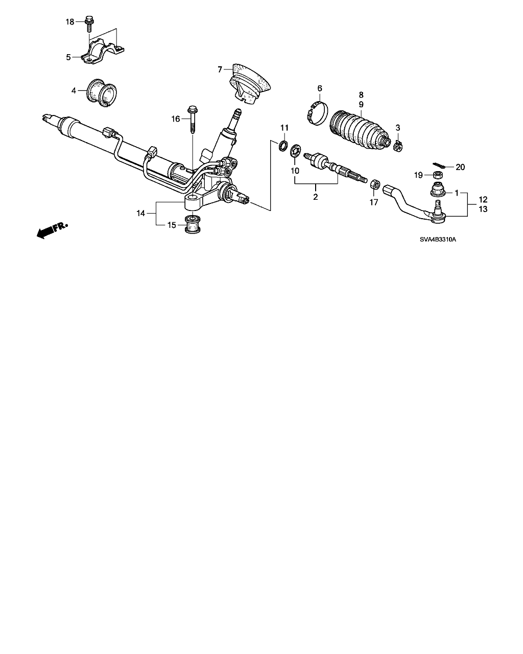 Honda 53010-SNE-A01 - Aksiālais šarnīrs, Stūres šķērsstiepnis ps1.lv