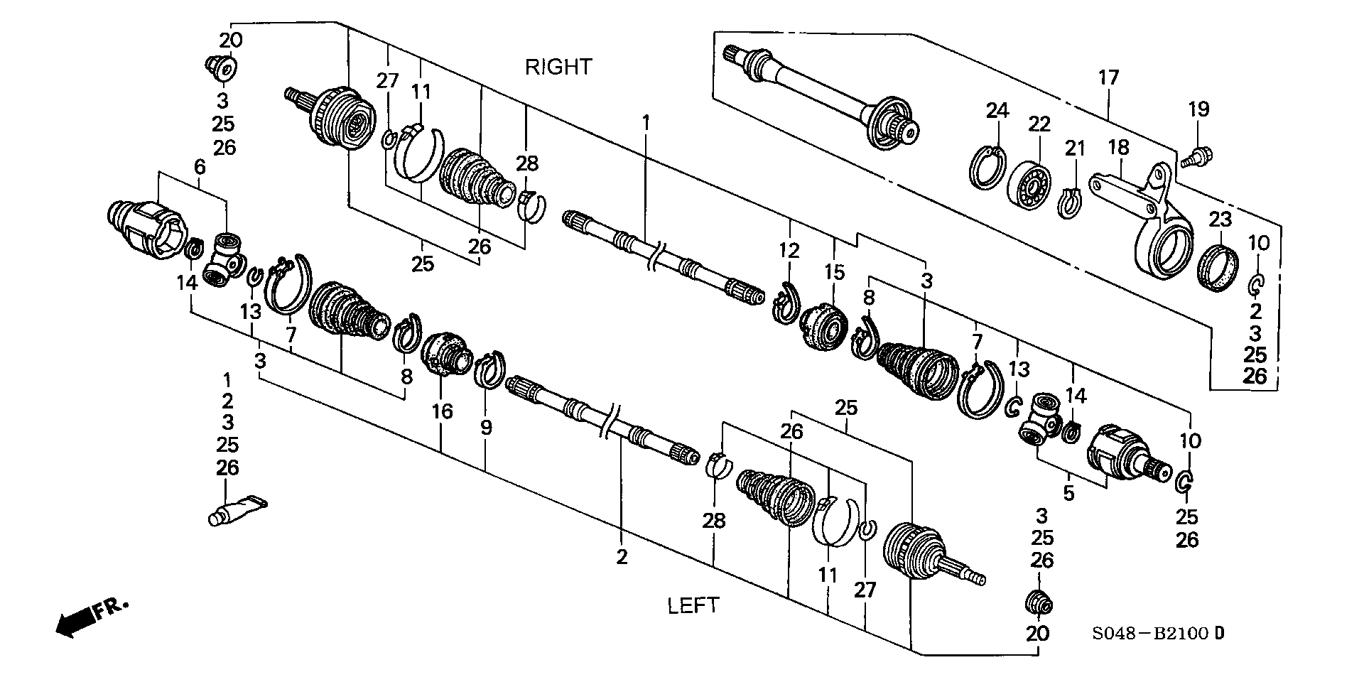 Honda 44010S04010 - Šarnīru komplekts, Piedziņas vārpsta ps1.lv