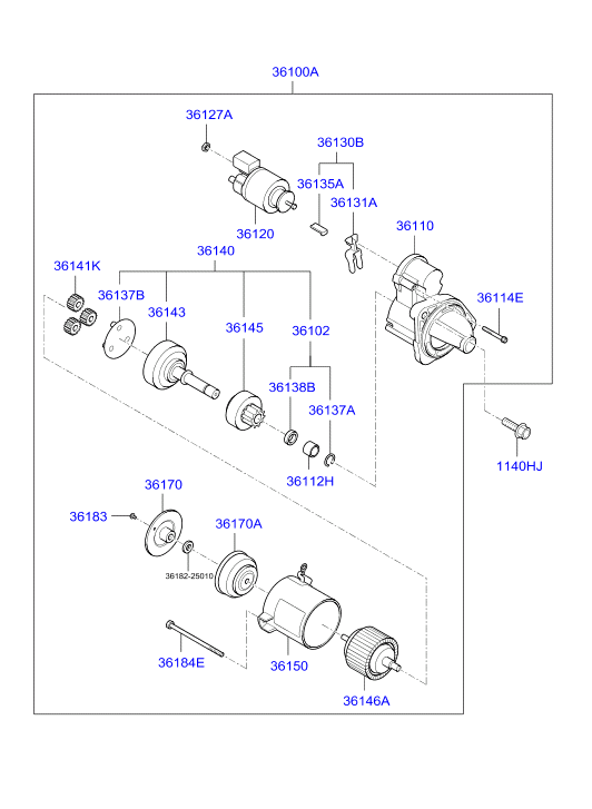 Hyundai 3610003601 - Starteris ps1.lv