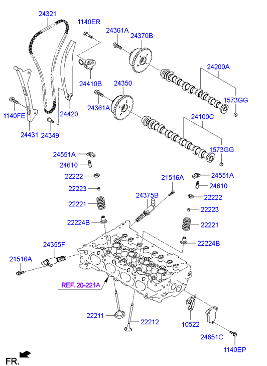 KIA (DYK) 222242G000 - Seal - valve stem ps1.lv