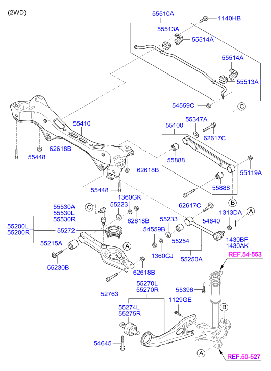 Hyundai 55530-3U800 - Stiepnis / Atsaite, Stabilizators ps1.lv