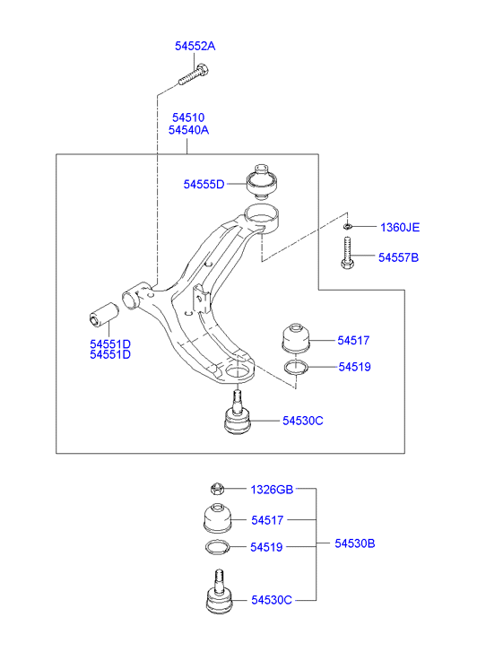 Chrysler 54503-25A00 - Ball joint kit - suspension lower arm ps1.lv