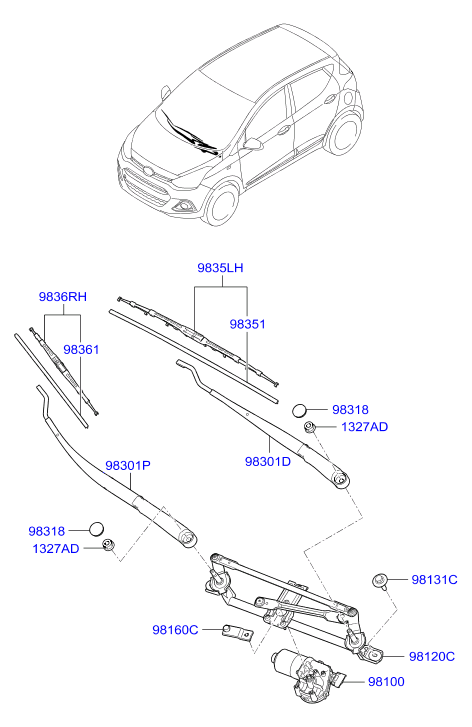 Hyundai 98350B9000 - Stikla tīrītāja slotiņa ps1.lv