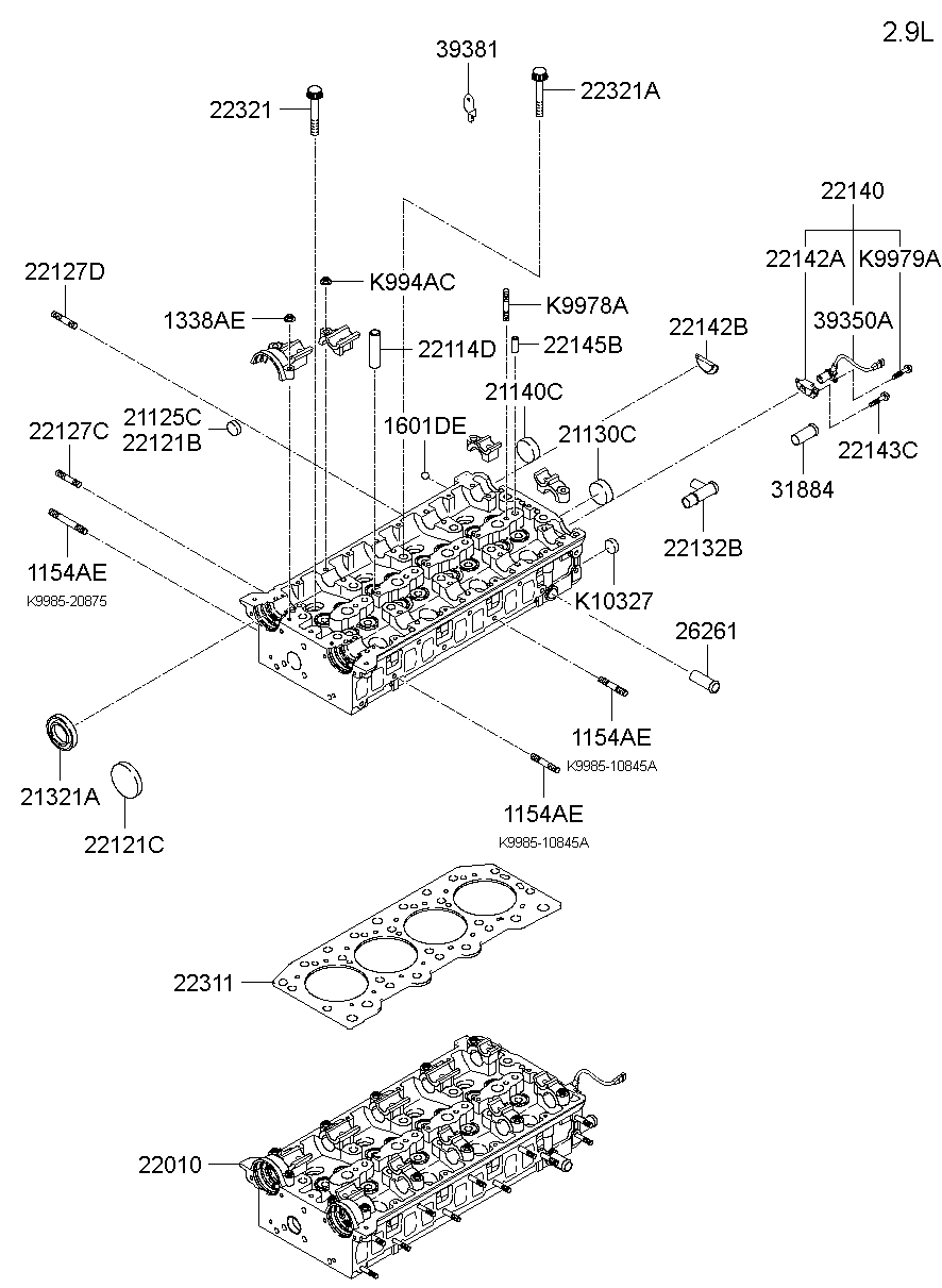 Mitsubishi 2232142001 - Cilindru galvas skrūvju komplekts ps1.lv