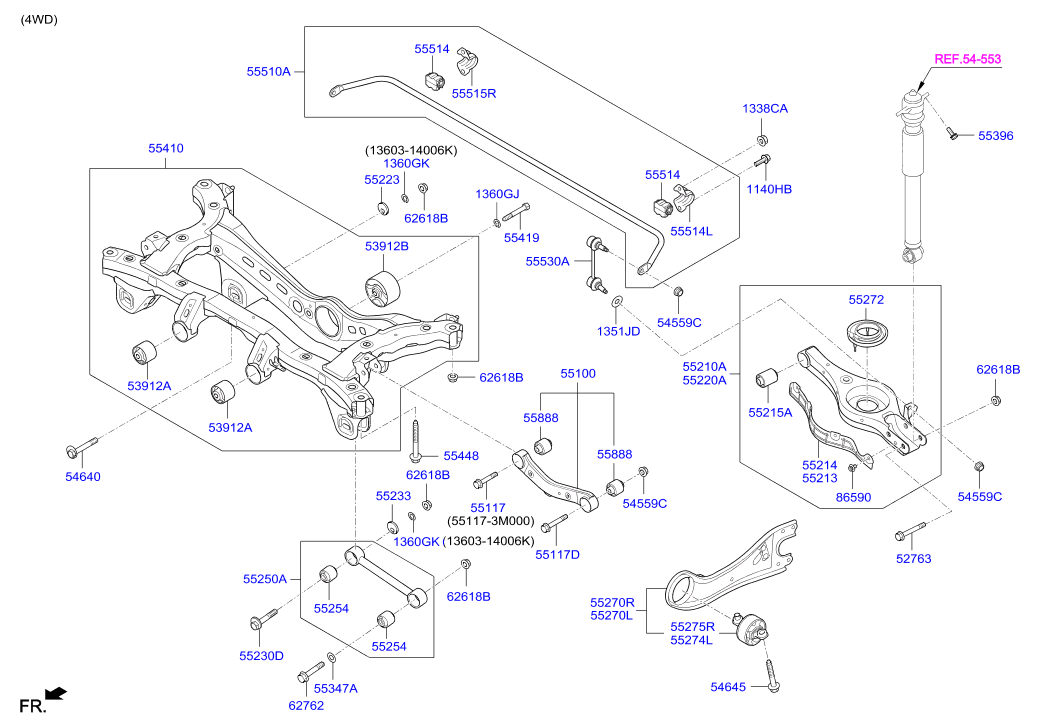 Hyundai 55530-M0000 - Stiepnis / Atsaite, Stabilizators ps1.lv