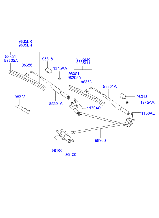 Hyundai 983604A500 - Stikla tīrītāja slotiņa ps1.lv