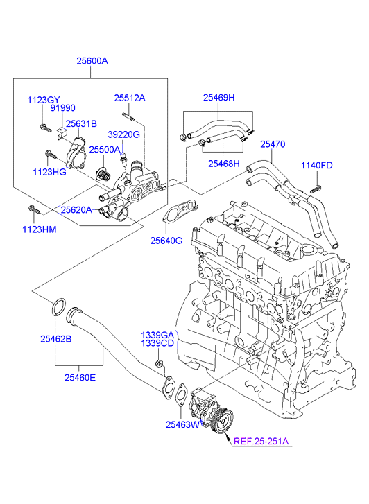 Hyundai 25631-25002 - Dzesēšanas šķidruma flancis ps1.lv