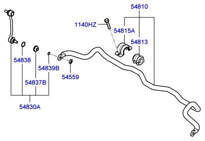 Hyundai 548303L000 - Stiepnis / Atsaite, Stabilizators ps1.lv