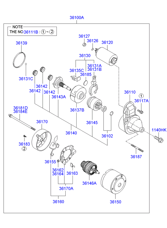 Hyundai (BEIJING) 3610023161 - Starteris ps1.lv