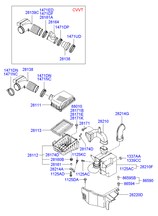 KIA 28113 2D000 - Gaisa filtrs ps1.lv