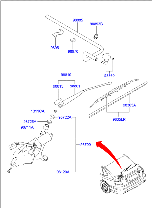 Hyundai 9836037000 - Stikla tīrītāja slotiņa ps1.lv