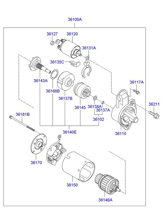 KIA 361002A300 - Starteris ps1.lv