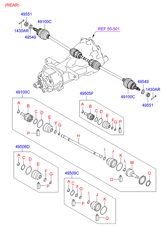 Hyundai 49609-2BA00 - Putekļusargs, Piedziņas vārpsta ps1.lv