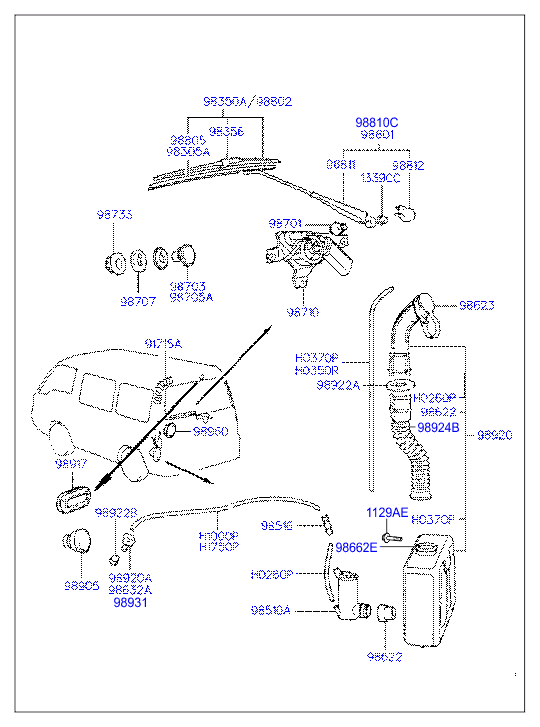 Hyundai 9836002000 - Stikla tīrītāja slotiņa ps1.lv