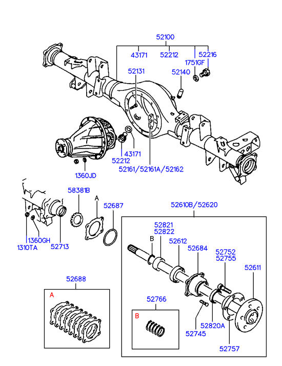 Hyundai 52701-4A060 - Riteņa rumbas gultņa komplekts ps1.lv