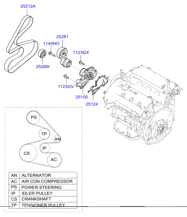 KIA 252123E000 - Ķīļrievu siksna ps1.lv