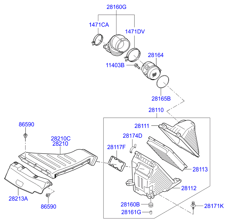 KIA 28113-2P300 - Gaisa filtrs ps1.lv