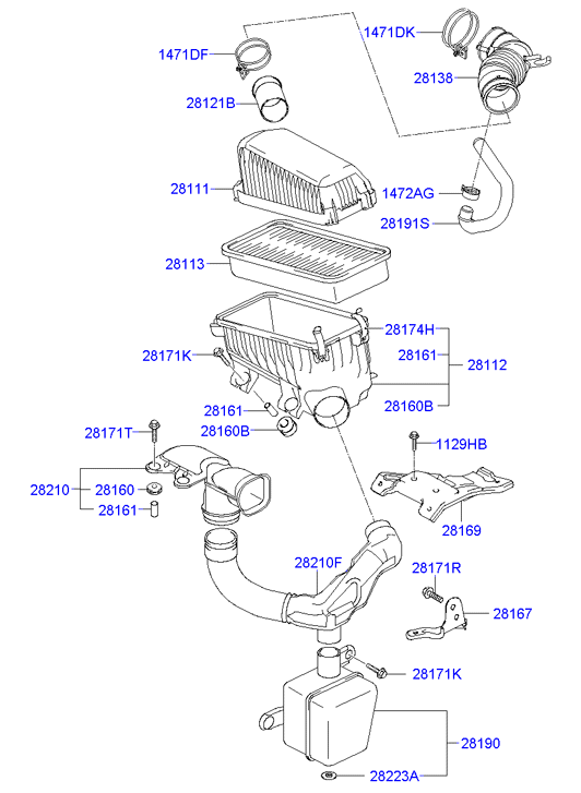 KIA 28113-1C000 - Gaisa filtrs ps1.lv