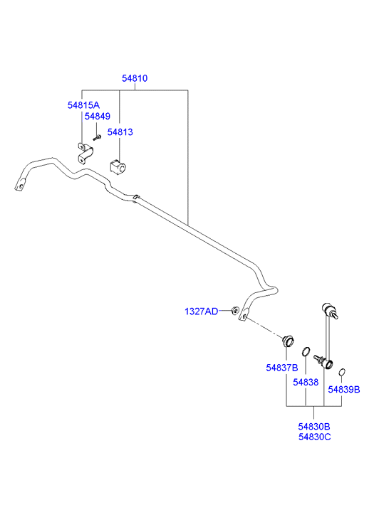 Hyundai 54830-1C000 - Stiepnis / Atsaite, Stabilizators ps1.lv