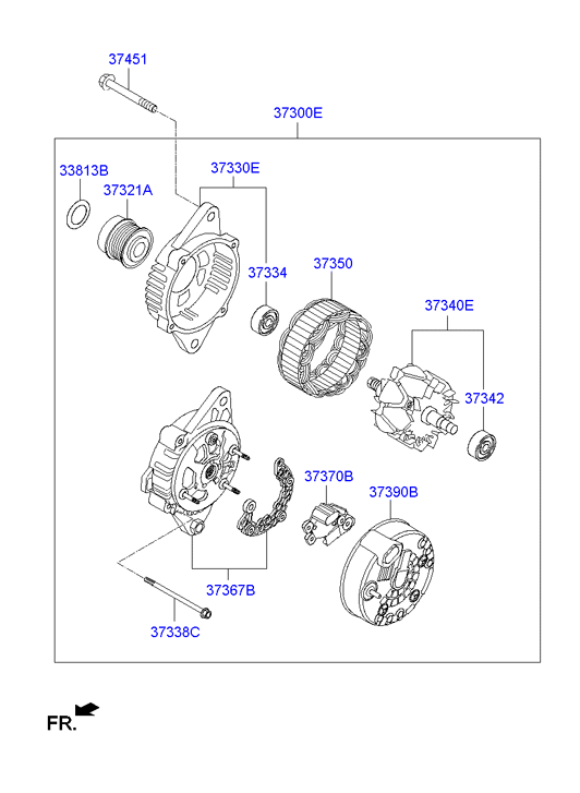 KIA 37320-2B001 - Piedziņas skriemelis, Ģenerators ps1.lv