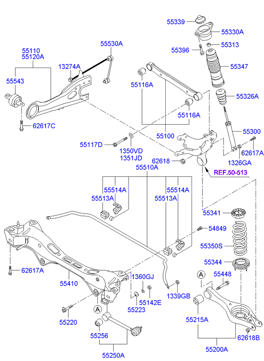 KIA 552702H000 - Piekare, Vārpstas statne ps1.lv