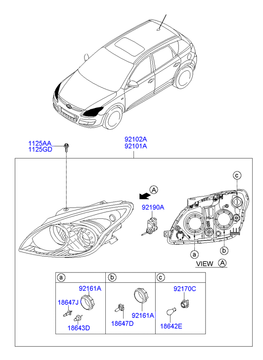 Hyundai 92102 2R000 - Pamatlukturis ps1.lv