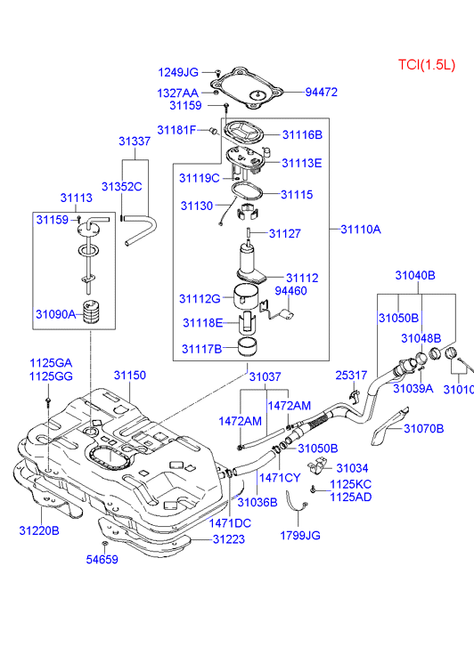 KIA 3111017000 - Degvielas sūknis ps1.lv