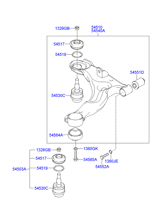 Chrysler 54503-38A00 - Ball joint kit - rear suspension center ps1.lv