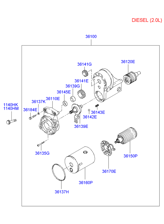 KIA 36100-27000 - Starteris ps1.lv