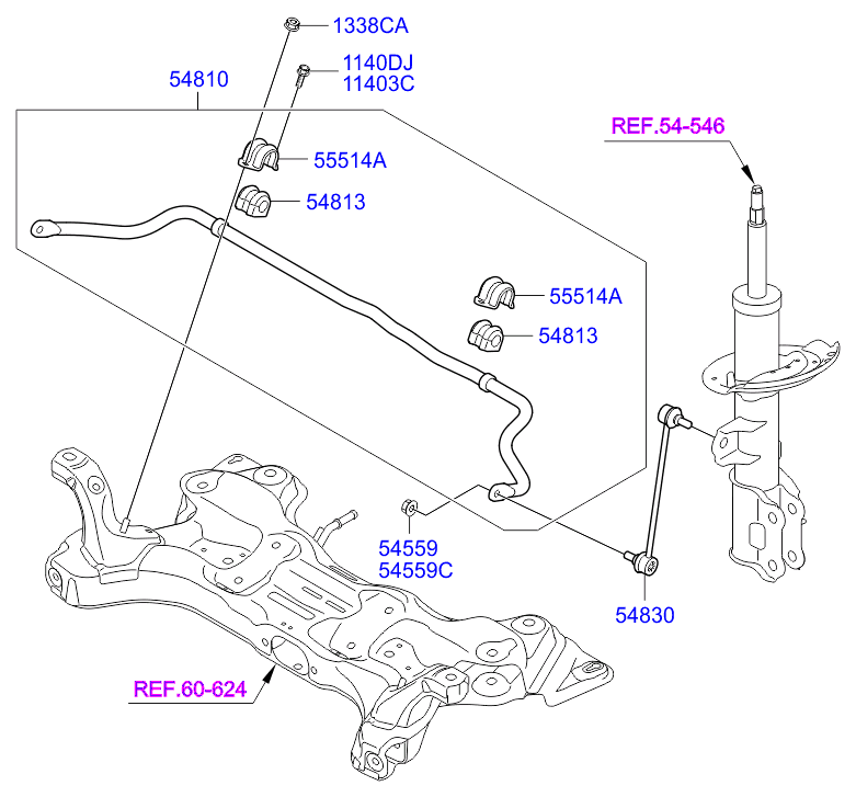 Cadillac 548300U000 - Stiepnis / Atsaite, Stabilizators ps1.lv