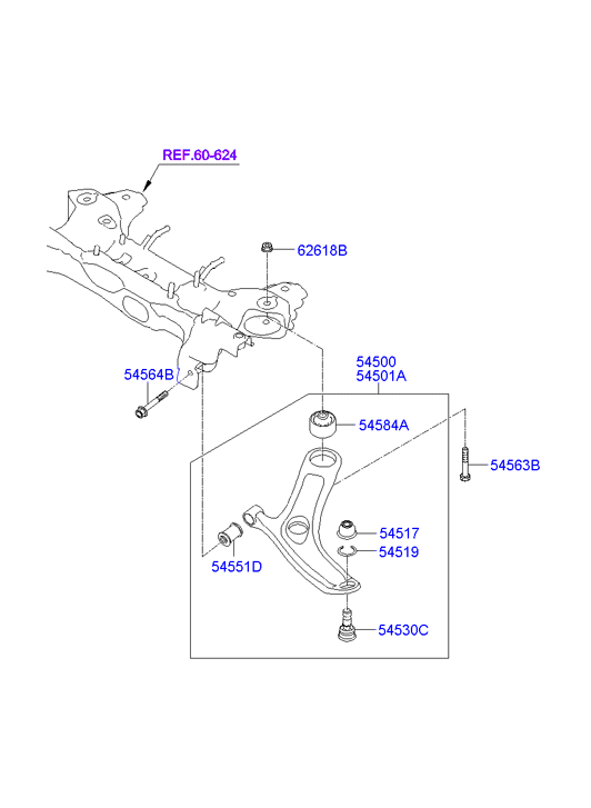 Buessing 54500-1J700 - Arm complete - front lower, lh ps1.lv