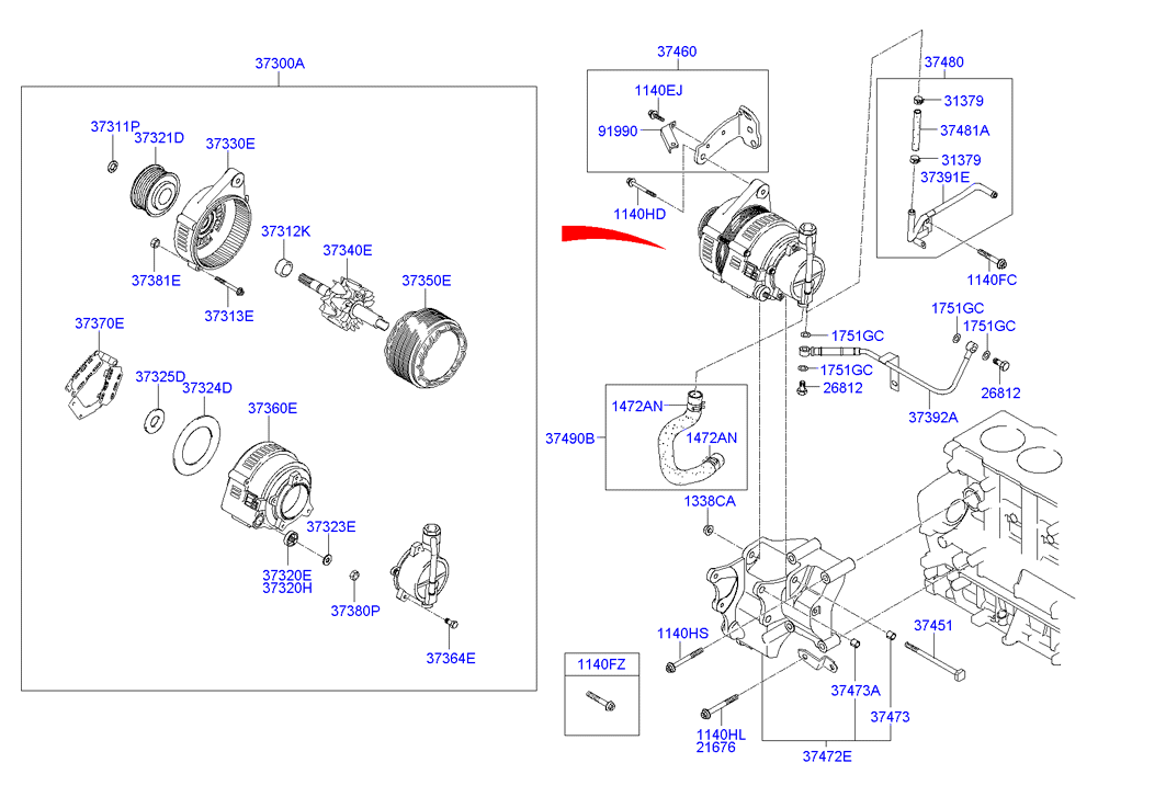 Hyundai 3730027013 - Ģenerators ps1.lv