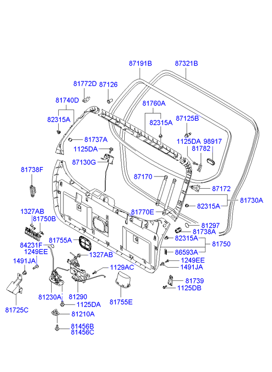 Hyundai 87170-2E020 - Gāzes atspere, Aizmugurējais stikls ps1.lv