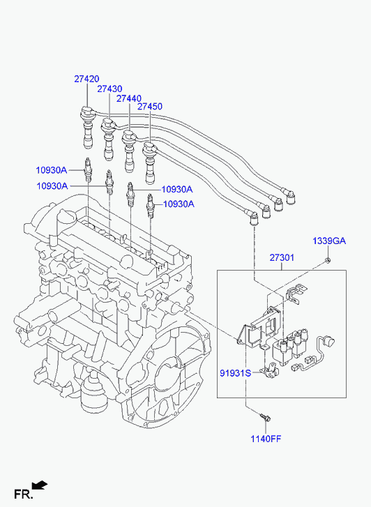 KIA 27420-03011 - Augstsprieguma vadu komplekts ps1.lv