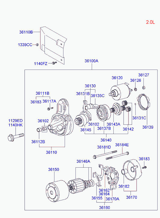 Hyundai 36100-38090 - Starteris ps1.lv