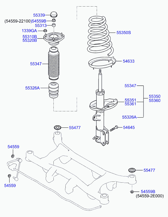 KIA 5455928000 - Regulēšanas starplika, Tilta sija ps1.lv