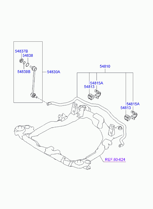 Hyundai 548302E000 - Stiepnis / Atsaite, Stabilizators ps1.lv