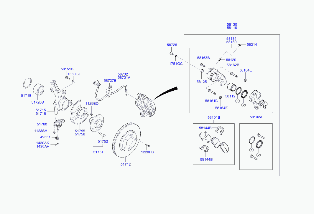 KIA 58731 2L000 - Bremžu šļūtene ps1.lv