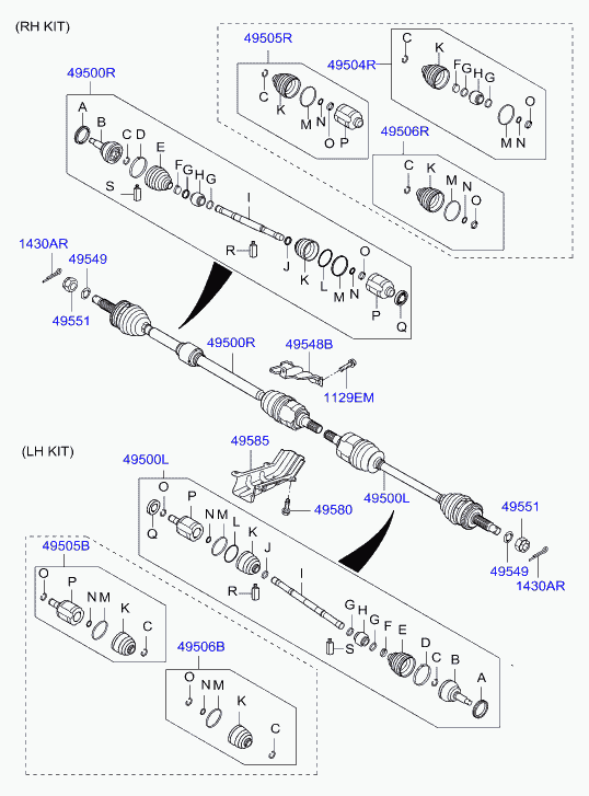 Hyundai 495352L101 - Putekļusargs, Piedziņas vārpsta ps1.lv