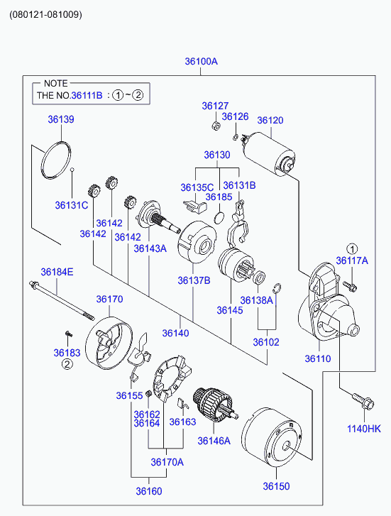 KIA 3610023171 - Starteris ps1.lv