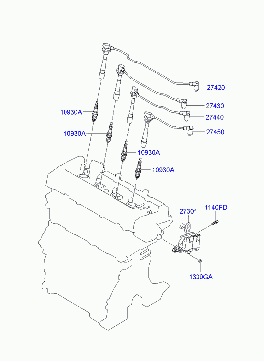 Hyundai 2730123900 - Aizdedzes spole ps1.lv