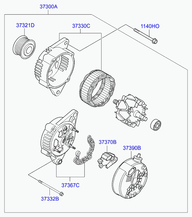 Hyundai 37322-2F000 - Piedziņas skriemelis, Ģenerators ps1.lv