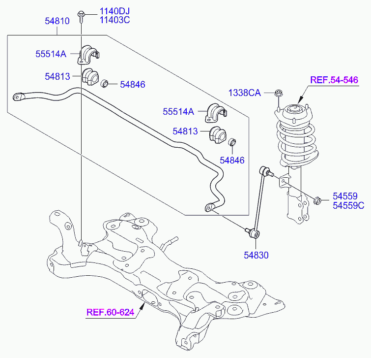 Cadillac 548304L000 - Stiepnis / Atsaite, Stabilizators ps1.lv