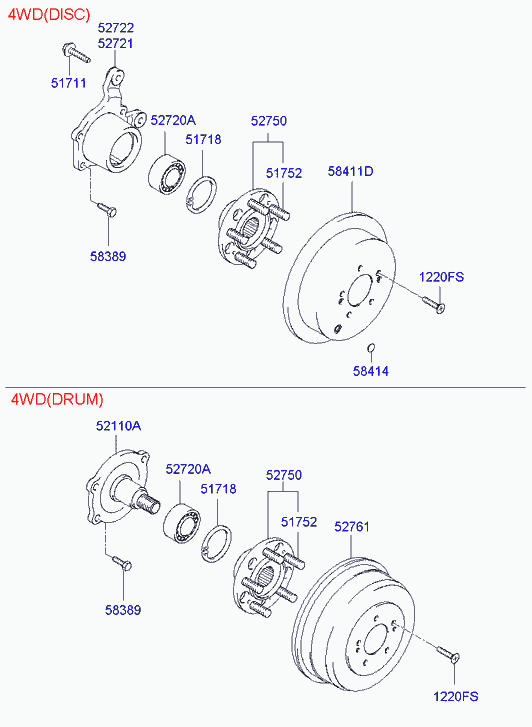 Hyundai 52710-26500 - Riteņa rumbas gultņa komplekts ps1.lv