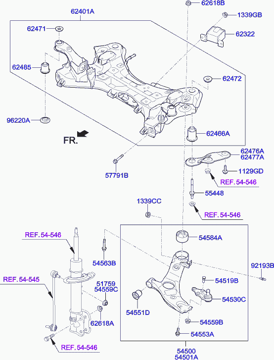 KIA 54501-2W600 - Neatkarīgās balstiekārtas svira, Riteņa piekare ps1.lv