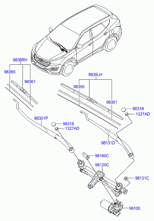 KIA 983602W100 - Stikla tīrītāja slotiņa ps1.lv