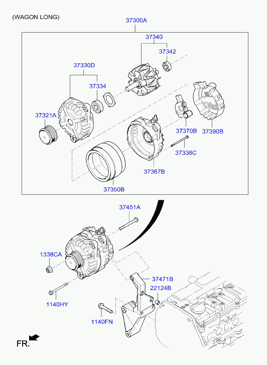 Hyundai 373702A850 - Ģeneratora sprieguma regulators ps1.lv